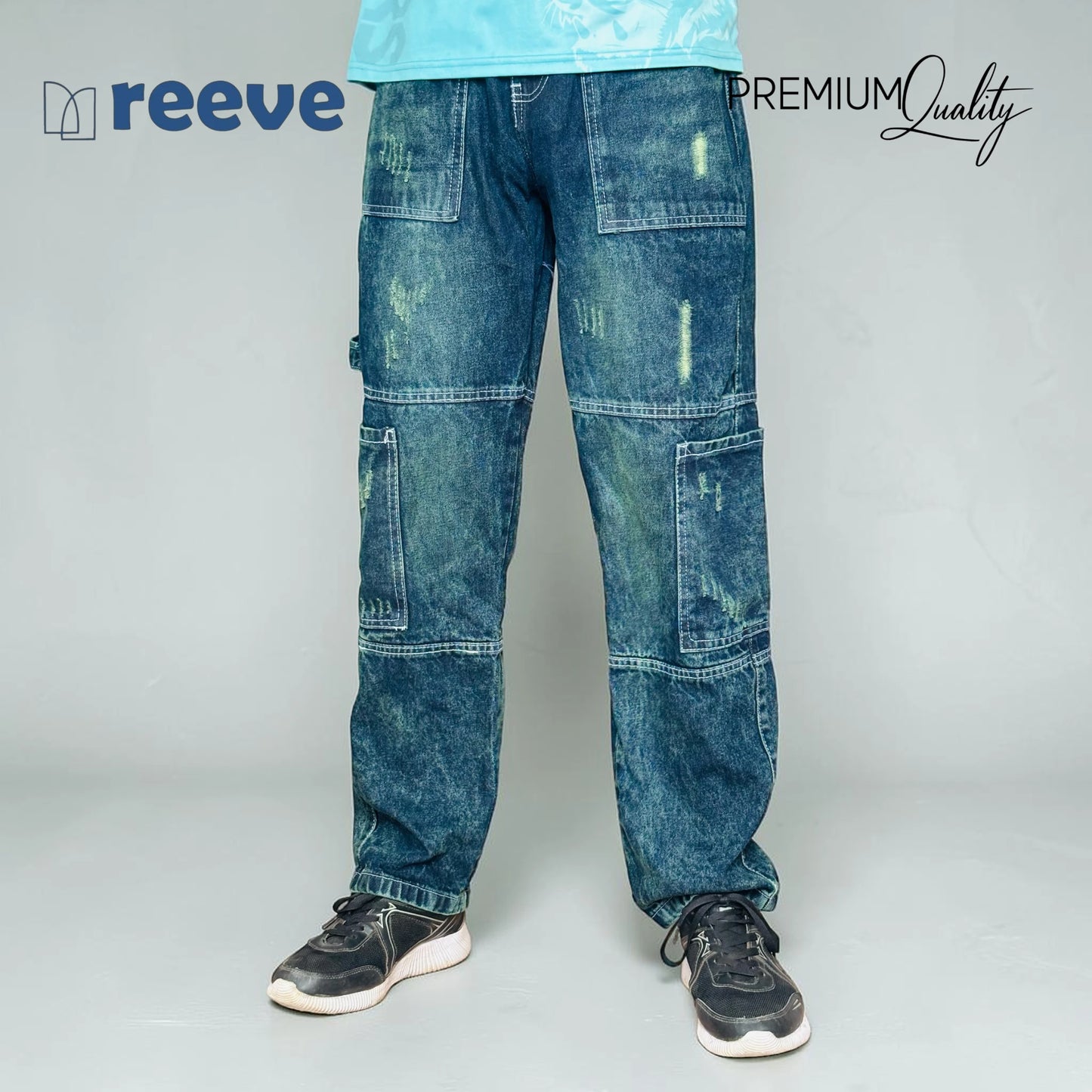 REEVE Premium 6-Pocket Baggy Cargo Jeans