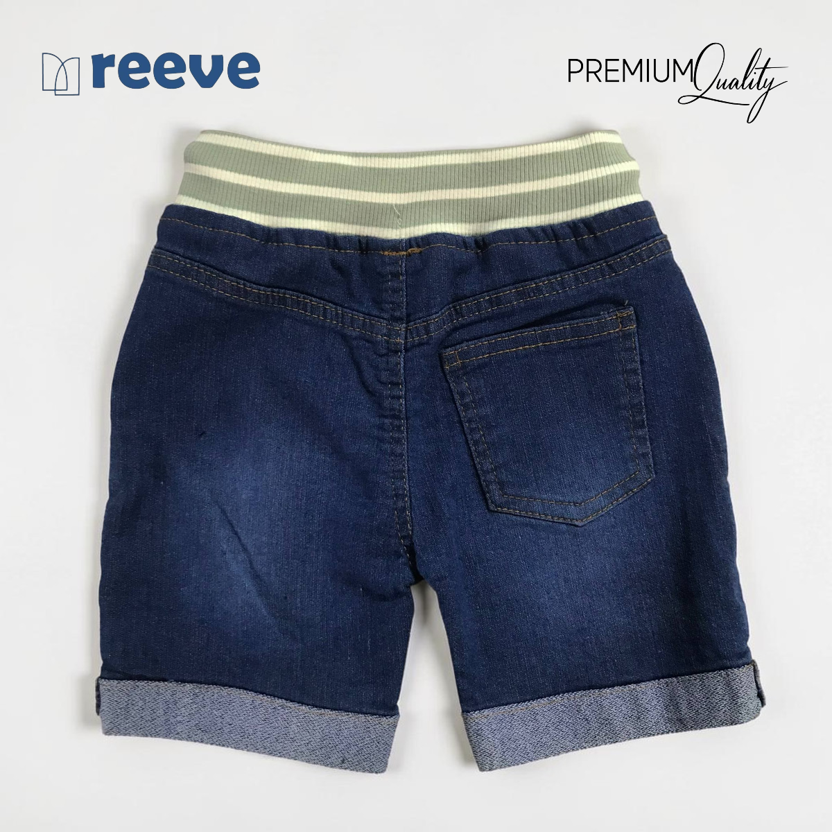Kids' Premium 100% Cotton Stretchable Denim Cargo Shorts