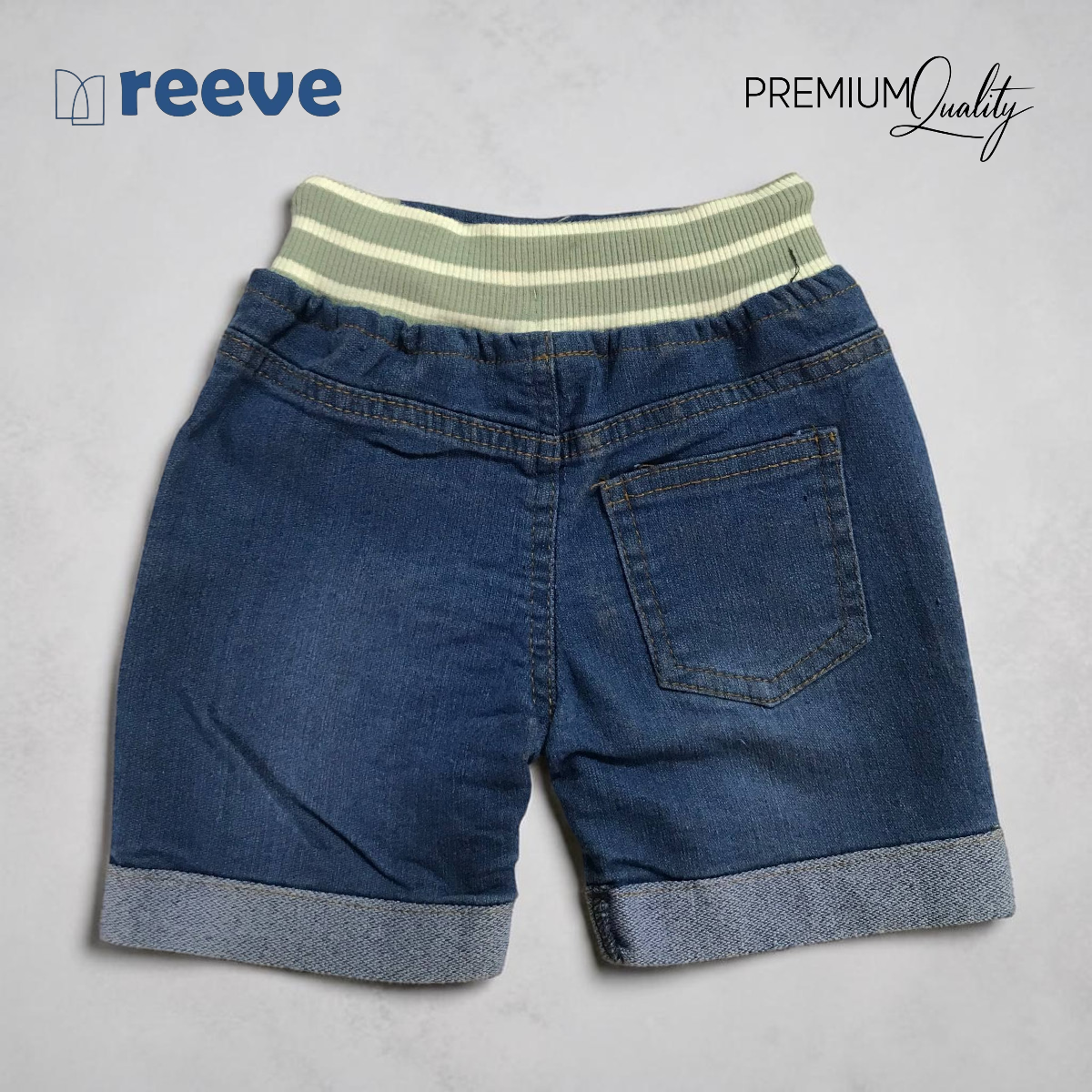Kids' Premium 100% Cotton Stretchable Denim Cargo Shorts