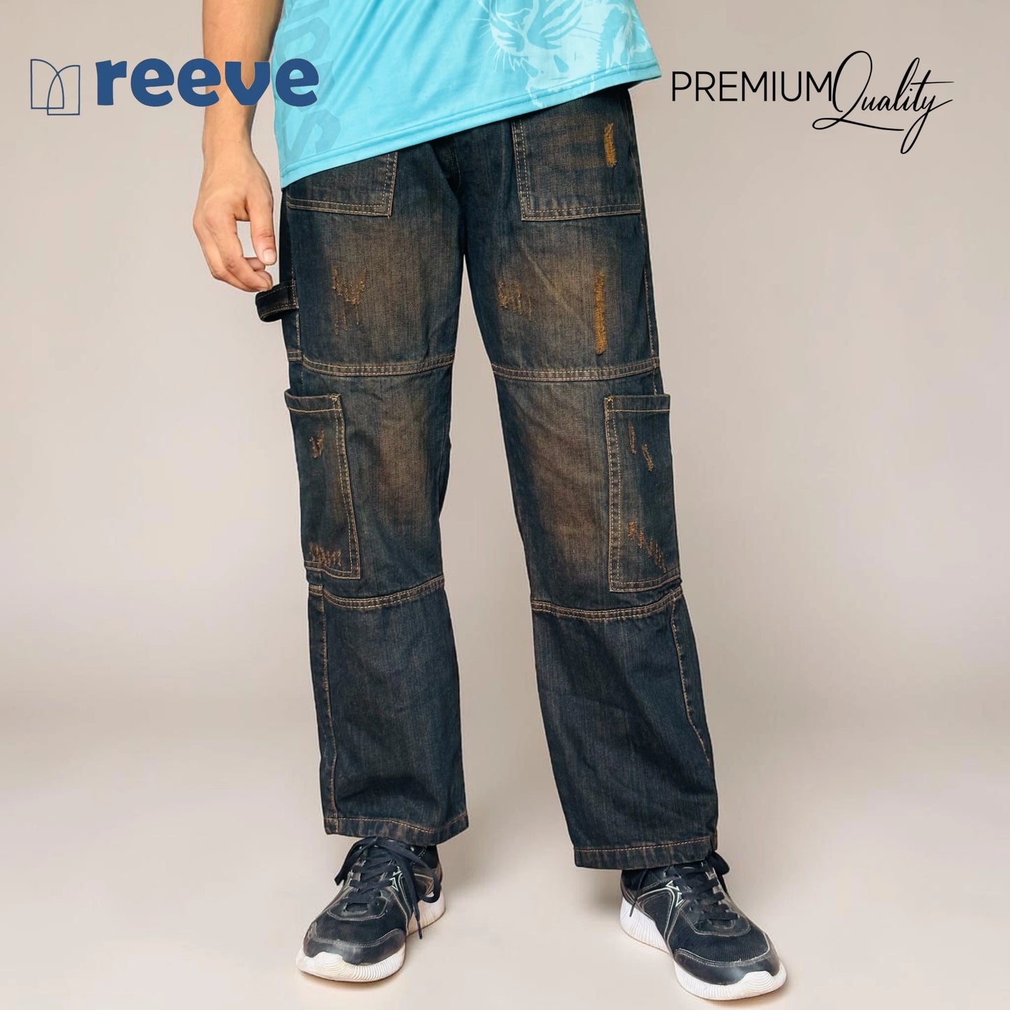 REEVE Premium 6-Pocket Baggy Cargo Jeans
